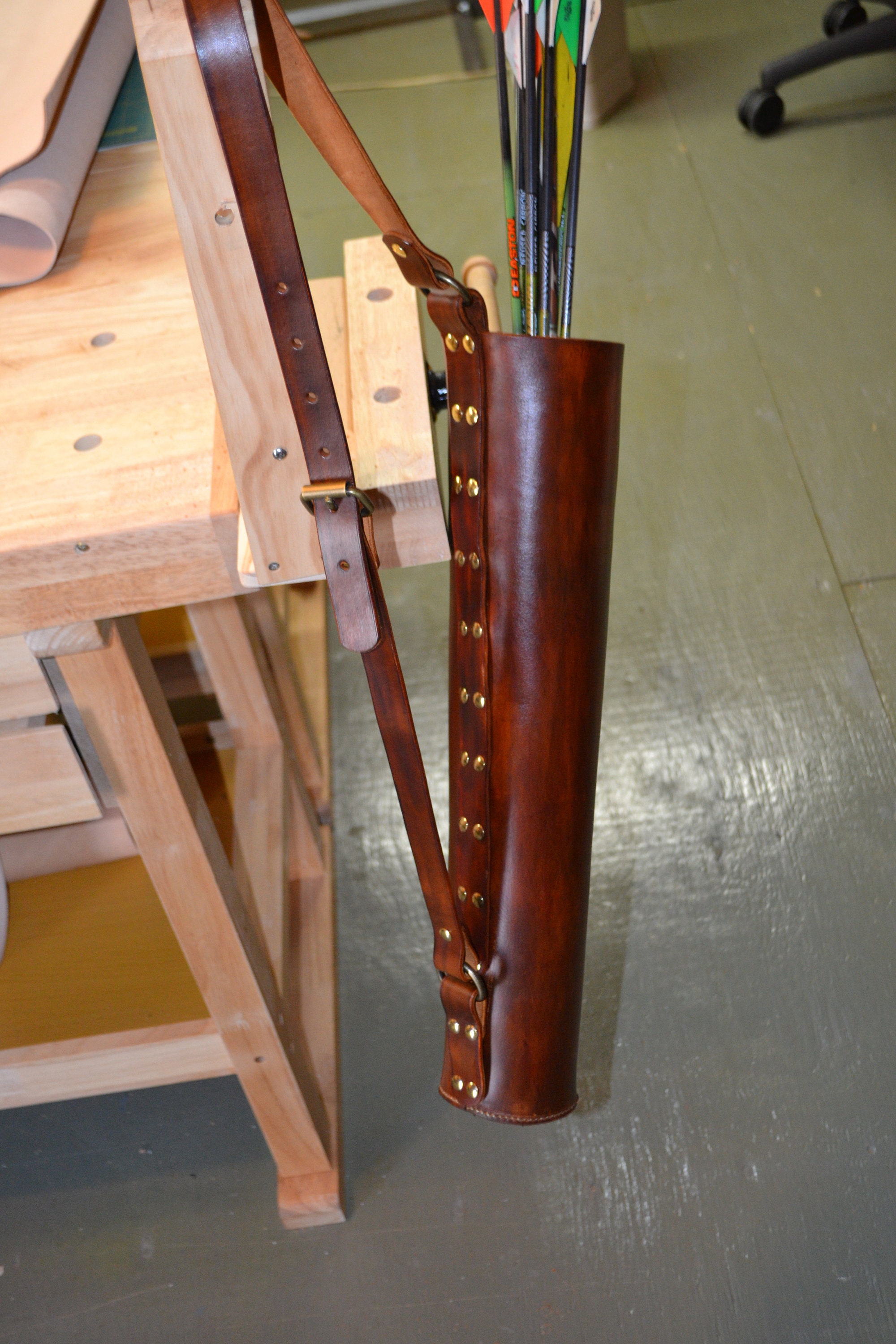 Leather Arrow Quiver, Handmade Leather Arrow Quiver, Traditional