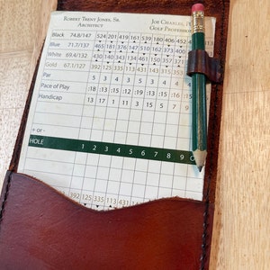 Golf scorecard holder with pencil holder