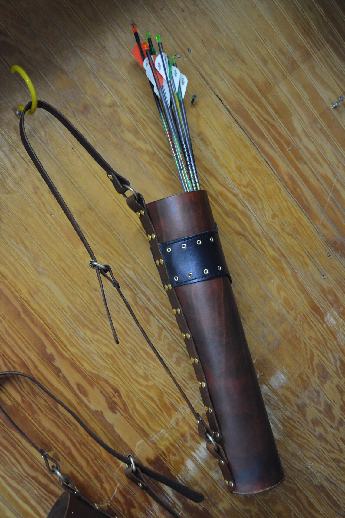 Leather Quiver traditional quiver long bow archery quiver Etsy