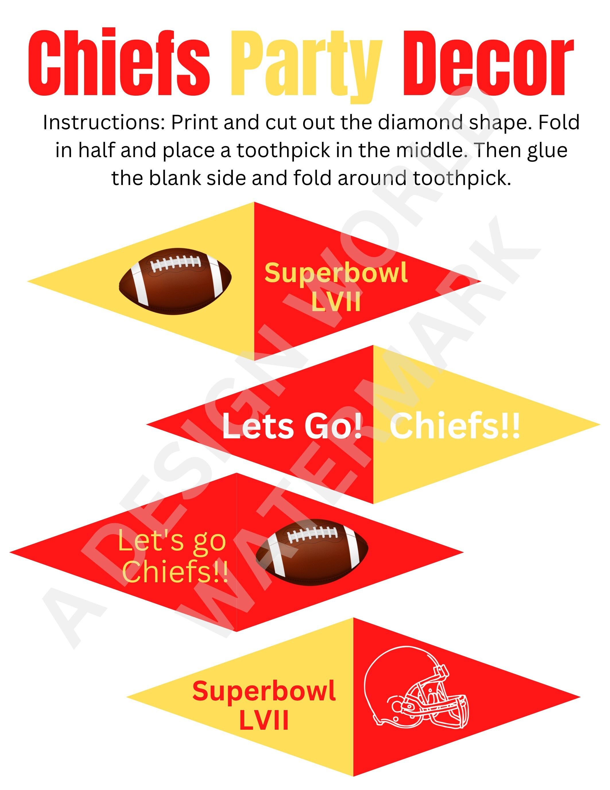 Kansas City Chiefs Superbowl Decor for Your Party Decorations. Super ...