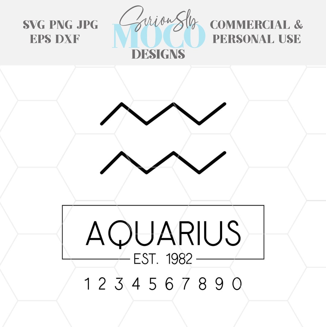 Aquarius Zodiac SVG, Star Sign SVG, Astrology Sign, Celestial ...