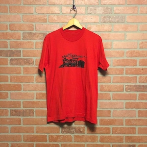 Vintage Chattanooga Tennessee Choo-Choo Train Single Stitch T Shirt Red