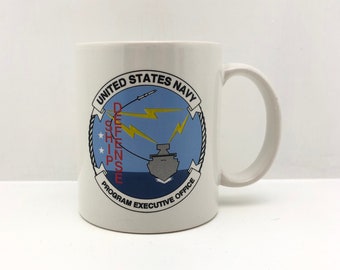 Vintage United States Navy Ship Defense Program Executive Office Coffee Mug USA Made