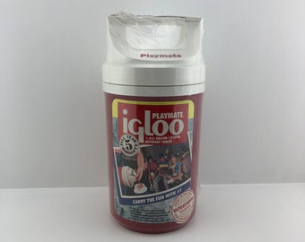 1990 New Old Stock Red Igloo Playmate Water Jug - Half Gallon Insulated Beverage Cooler