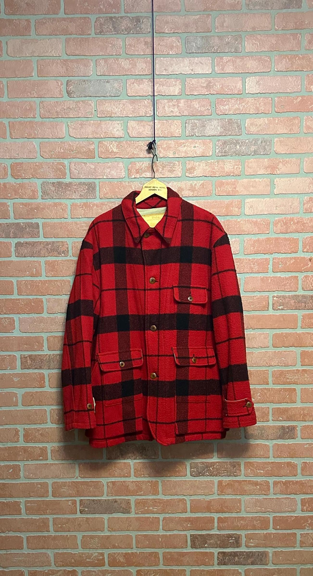 Vintage Polo Ralph Lauren Sportsman Buffalo Plaid Check Wool
