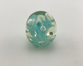 Vintage Lilly Flowers with Controlled Bubble Accent Paperweight