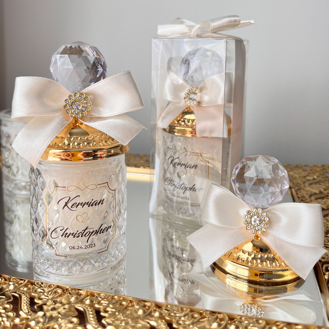 Gold Wedding Bulk Favors for Guests, Personalized Bridal Shower Candle ...