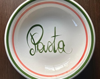 Vintage Italian Ceramic Pasta Serving Bowl — Hand Decorated, 14.5" — Ceramica ARM, Made in Italy