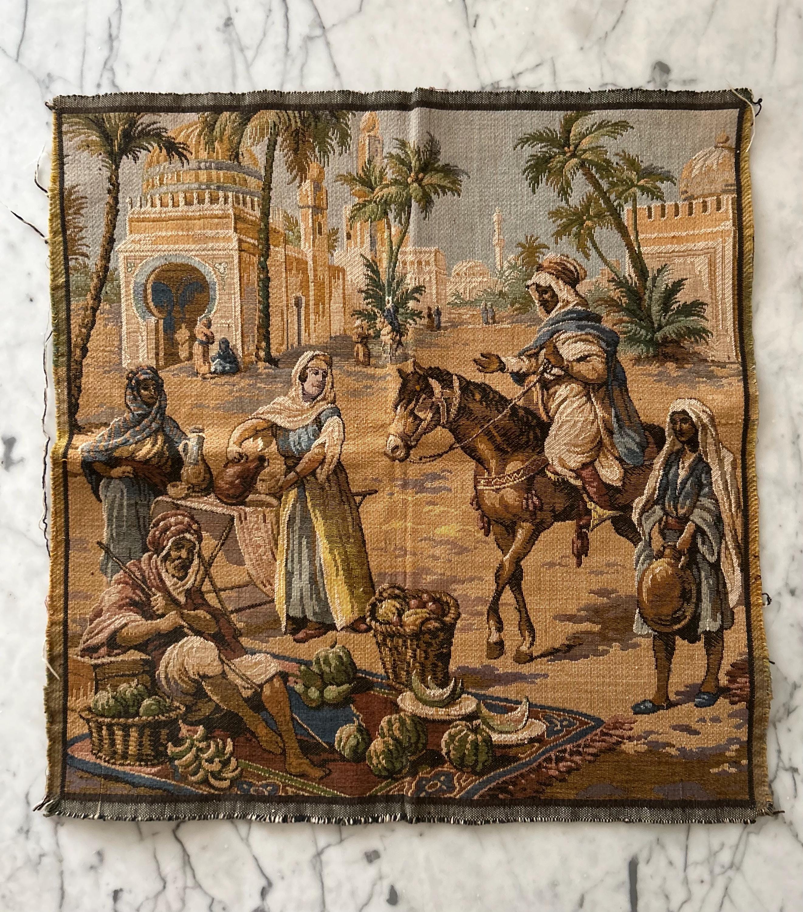 ヴィンテージ　中東　アラビア　壁掛けタペストリー　ラグ Arabia Tapestry - Etsy