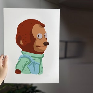 Awkward Look Monkey Puppet Poster Print -  Singapore