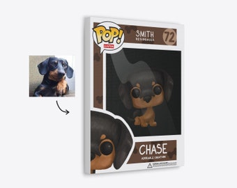 Arte de mascota de figura Chibi personalizado con caja, dibujo a mano, póster personalizado imprimible e impresiones, impresión en lienzo o descarga digital en caja 2D