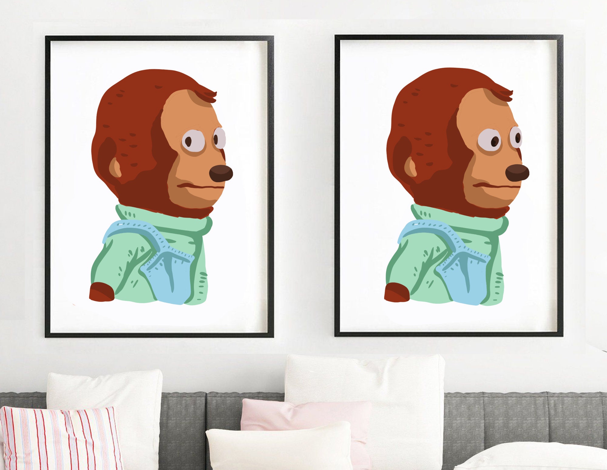 Solo Awkward Look Monkey Puppet Meme Premium Sticker for Sale by HuyenCute