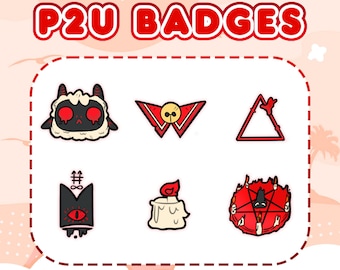 P2U Cult of the Lamb Sect Sub Bit badge Terror Secta  - Twitch sub/bit badges / Kawaii / Cute sub badges / Badges for streamers / Stream