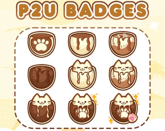 P2U Coffee Cat Badges Twitch | Stream Sub & Bit Badges | Cat Bit Badges | Cat | Coffee | Twitch Graphics | Cat Badges