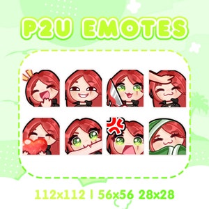 P2U Katarina Girl League of Legends Emotes Red Hair Girl Twitch | Sub & Bit Badges | Anime | Chibi Girl | Twitch Graphics | Emote Discord