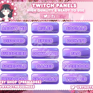 Twitch Panels Purple Cute Candy Yummy