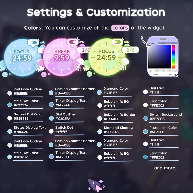 P2U Timer Pomodoro Stopwatch Widget L Bubbles Sea Fish L Twitch L ...