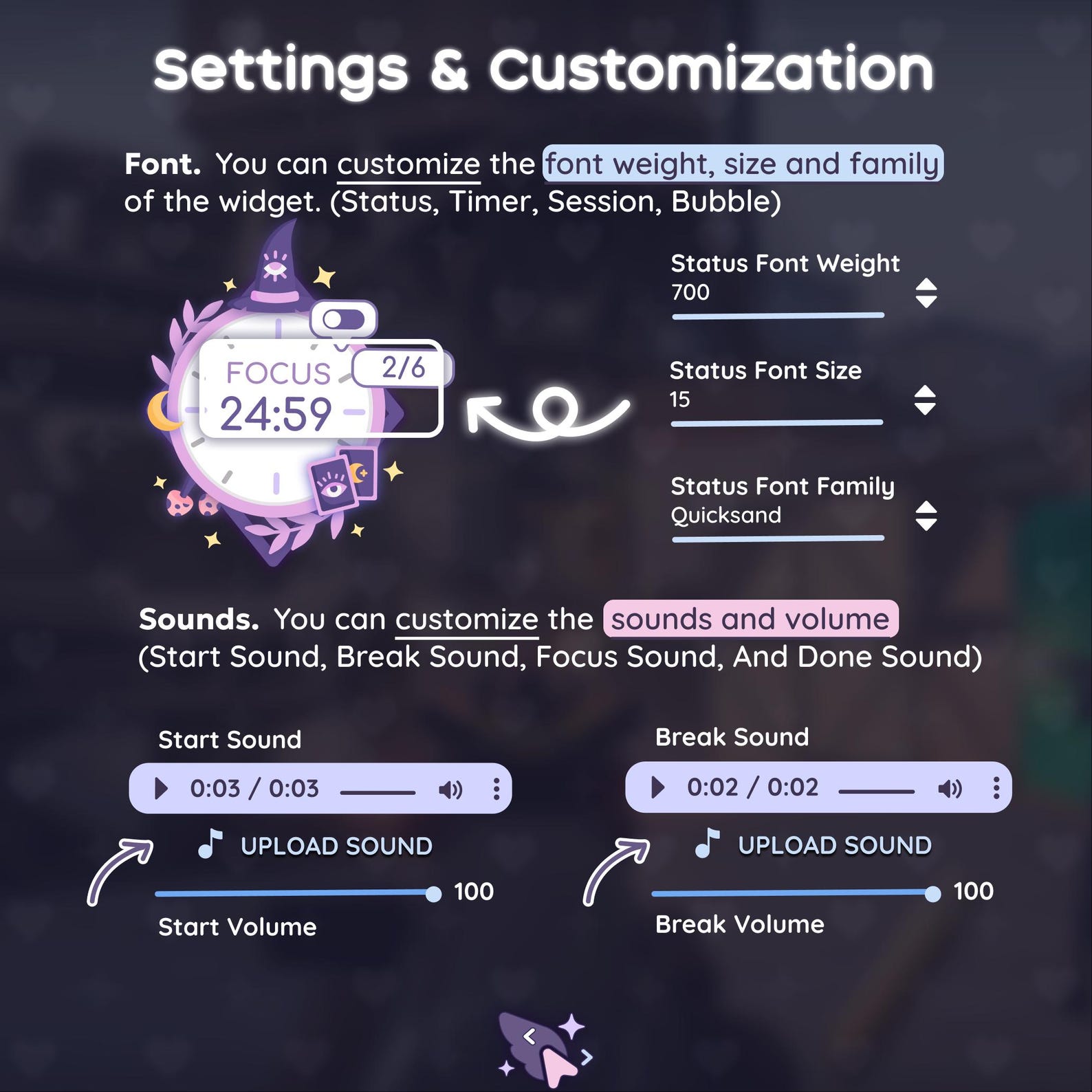 Witch Pomodoro Timer Widget | Customizable Stream Overlay ...