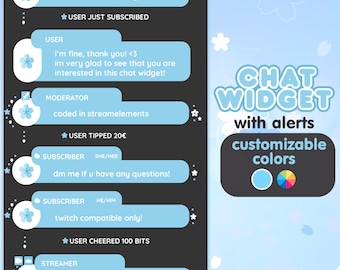 Cherry Blossom Stream Chat Widget - Customizable Sakura Chatbox (Digital Download)