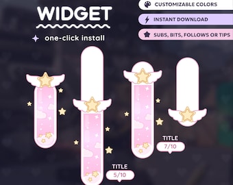 Pink Star Wings Goal Widget: StreamElements, Twitch