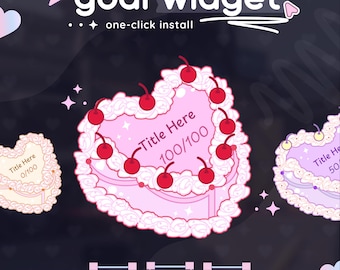 Heart Cake Animated Goal Widget | OBS, StreamElements & Streamlabs Desktop | Streamer Widget