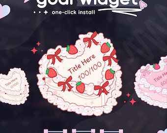 Heart Cake Animated Goal Widget | OBS, StreamElements & Streamlabs Desktop | Streamer Widget