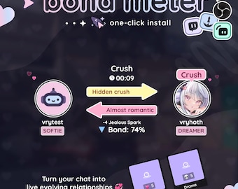 Bond Meter Widget | Live Relationship, Romance & Drama System for Twitch Chat (OBS + StreamElements + Streamlabs)