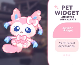 P2U Sylveon Eevee Pet Mascot Widget Interactive Sweet Cute Candy Stream Cute Streamelements l Widgets for streamers l  Twitch
