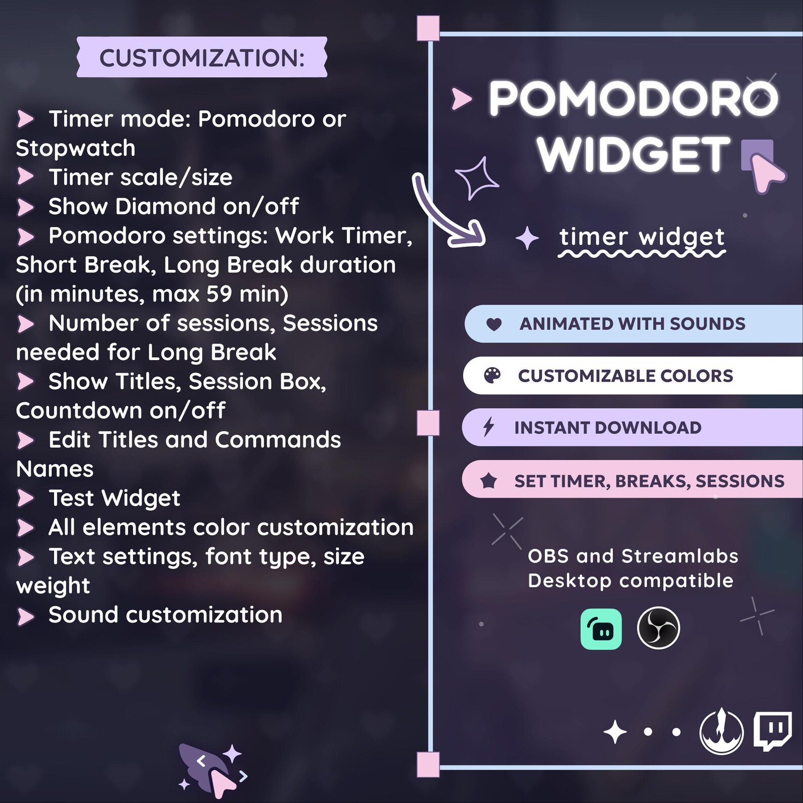 Witch Pomodoro Timer Widget | Customizable Stream Overlay ...