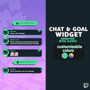 P2U Customizable Chat Widget Cat Ghost Green Cute Streamelements l Widgets for streamers l Custom Twitch