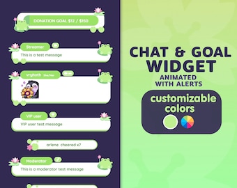 Cute Frog Stream Chat and Goal Widget for Twitch (Streamelements) (Digital Download)