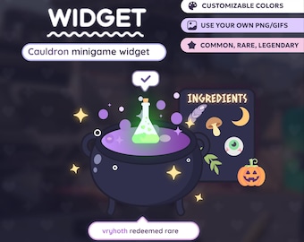 Cauldron Interactive Minigame Widget | Witch, Potion, Monster | Customizable | StreamElements, OBS, StreamLabs for Streamers