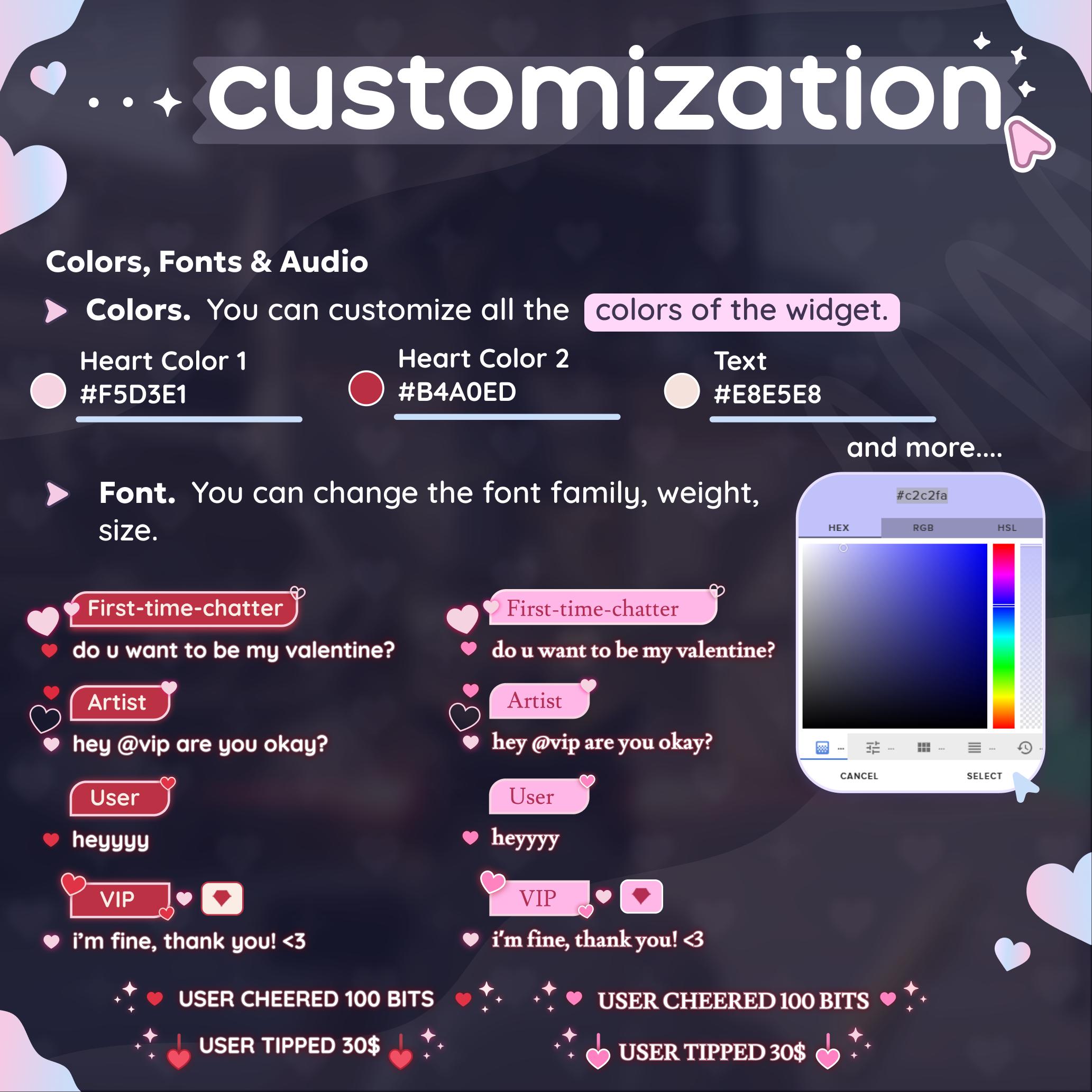 Heart Valentine Chat Widget | OBS, Streamelements & Streamlabs Desktop ...