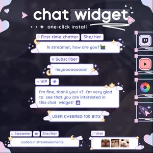 Cloud Moon Stars Chat Widget | OBS, StreamElements & Streamlabs Desktop | Streamer Chat Overlay