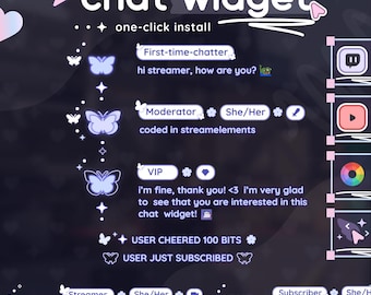 Butterfly Chat Widget | OBS, StreamElements & Streamlabs Desktop | Streamer Chat Overlay