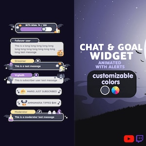 P2U Customizable Chat Widget Goal Halloween Cute Spooky Terror Stream Cute Streamelements l Widgets for streamers l Custom Twitch Youtube