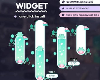 Frog Stream Goal Widget | Cute Sparkles, Customizable (StreamElements)