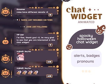 Pumpkin Halloween Chat Widget – Customizable Stream Overlay (Digital)