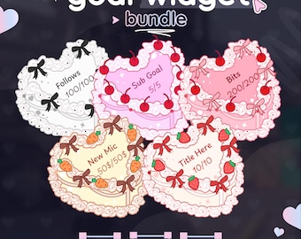Vintage Heart Cake Animated Goal Widget – Complete Flavor Collection | OBS, StreamElements & Streamlabs Desktop