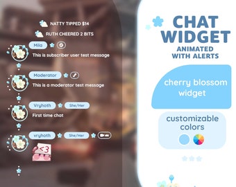 Cherry Blossom Chat Widget, Customizable Sakura Stream Overlay (Digital Download)
