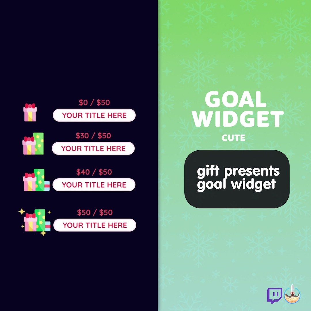 P2U Christmas Goal Widget Present Gift Goal Cute Etsy UK