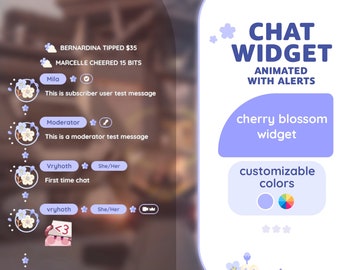 Cherry Blossom Chat Widget: Customizable StreamElements, Twitch (Digital Download)