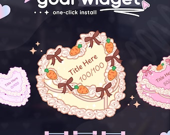 Heart Cake Animated Goal Widget | OBS, StreamElements & Streamlabs Desktop | Streamer Widget