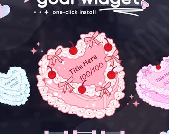 Heart Cake Animated Goal Widget | OBS, StreamElements & Streamlabs Desktop | Streamer Widget