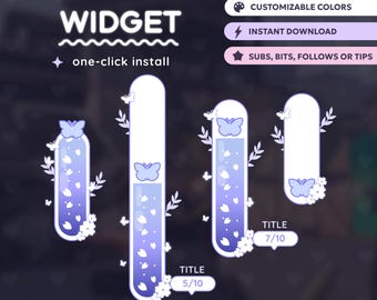 Butterfly Goal Widget for Twitch, Customizable StreamElements (P2U)