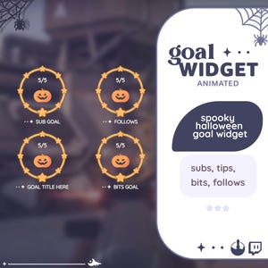 P2U Pumpkin Orange Spooky Halloween Round Goal Widget Cute Customizable Sparkles Streamelements l Widgets for streamers l Custom Twitch