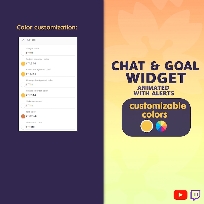 Everyone Included Widget P2U Customizable Chat Widget Goal Sunflower Cute Flower Orange Yellow ...