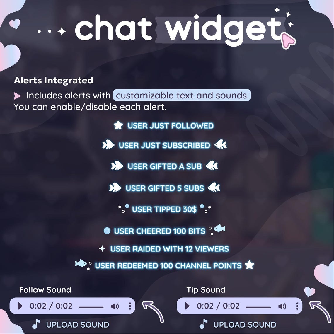 Sea Shell Widget Sea Bubble Chat Widget | OBS, Streamelements & Streamlabs Desktop ...