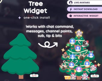 Interactive Christmas Tree Widget – Viewer Avatars, Chat, Subs, Tips, Bits | StreamElements & OBS / StreamLabs | Widgets for Streamers