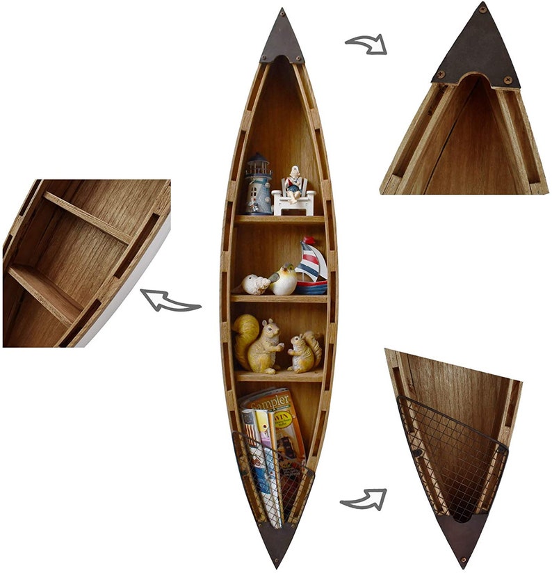 Wooden Boat Decor Hanging Wood Boat Decoration for Wall Etsy